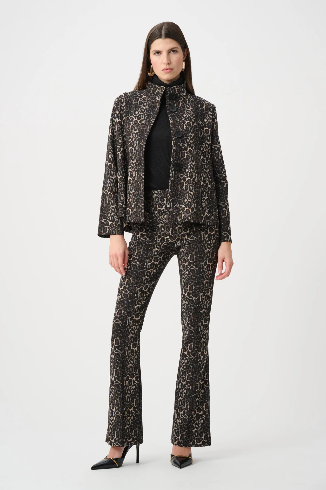 Joseph Ribkoff Animal Print Flare Pants