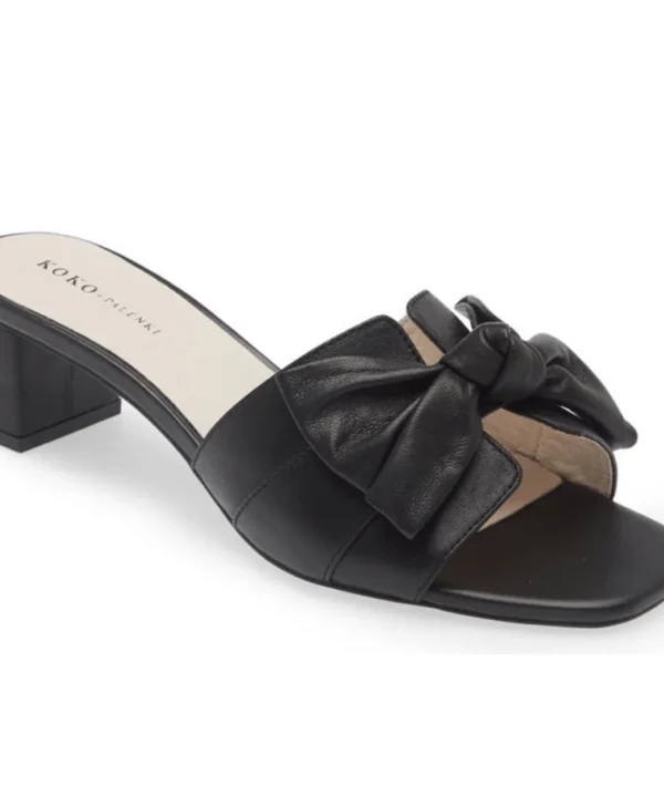 KOKO & Palenki Block Heel Sandal with Bow Detail
