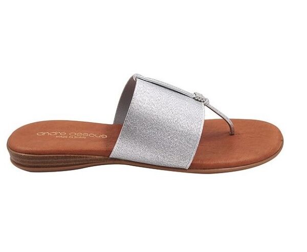 Andre Assous Nice Thong Style Sandal Silver