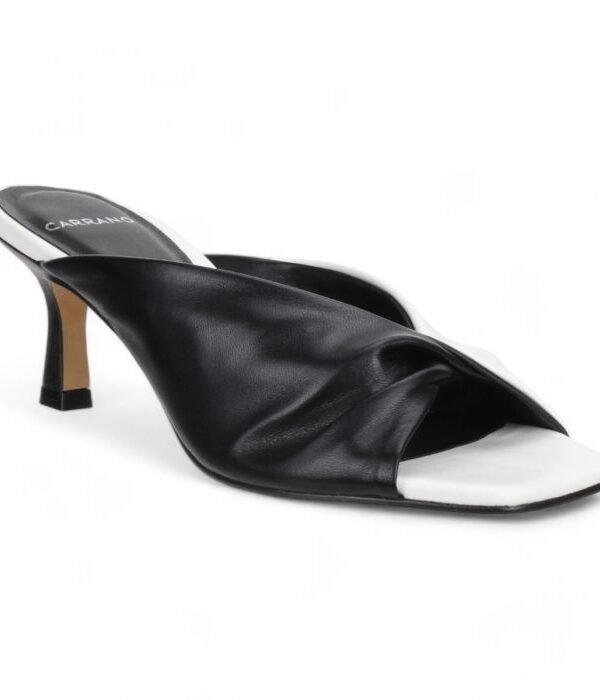 Carrano 322002 Sage Black/White Leather Slide Sandal