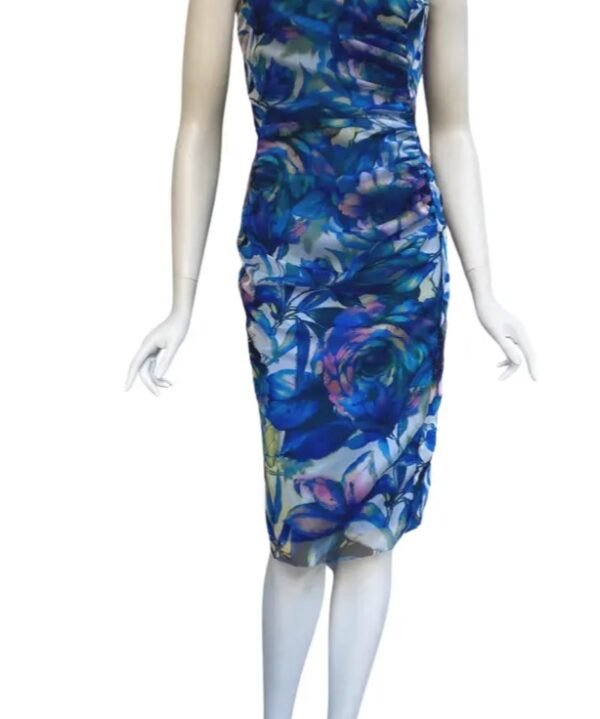 Elana Kattan CAM-824 Camille Print Strapless Ruched Bodice Sheath Dress