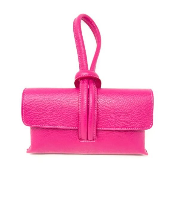 German Fuentes GF0467 Fuchsia Wristlet Leather Bag