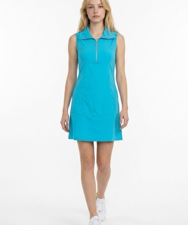 Dolcezza 26162 Super Stretch Half Zip Sleeveless Dress