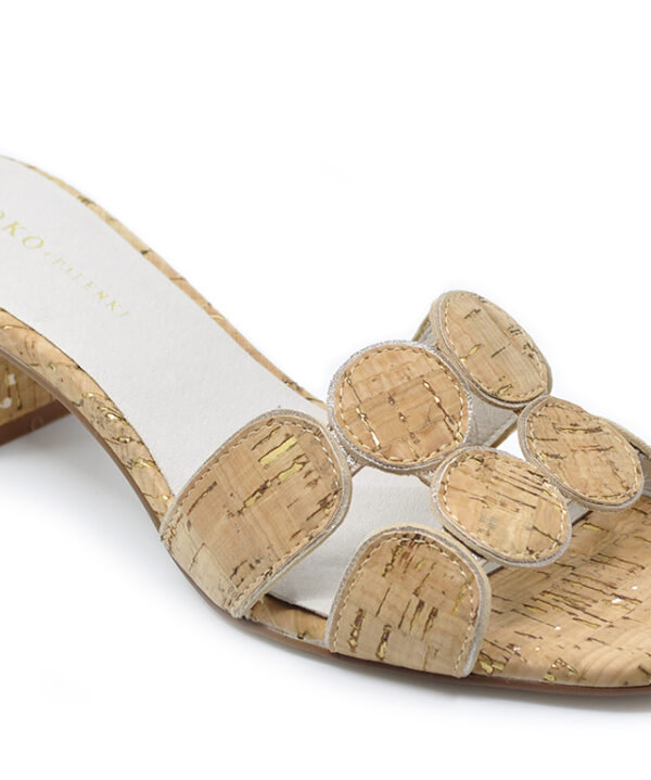 KOKO + Palenki Lively Cork Leather Circle Design Sandal