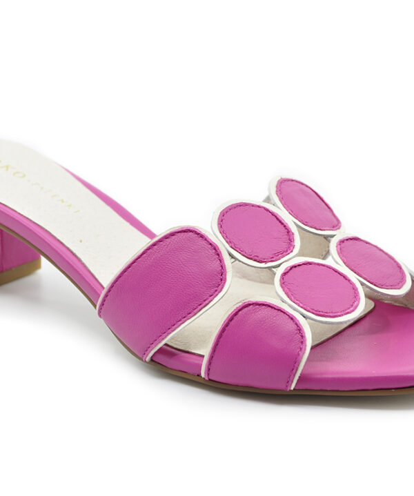 KOKO + Palenki Lively Fuchsia Leather Circle Design Sandal