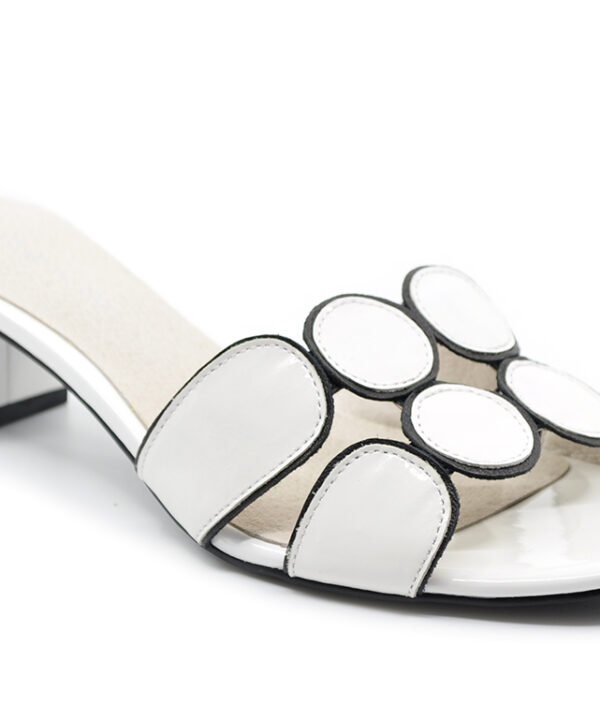 KOKO + Palenki Lively White Leather Circle Design Sandal