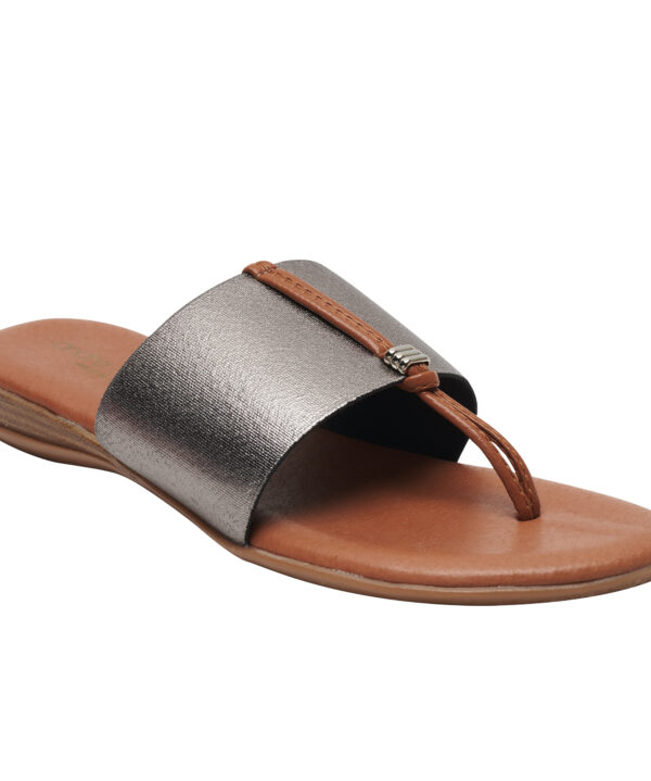 Andre Assous Nice Thong Style Sandal Pewter