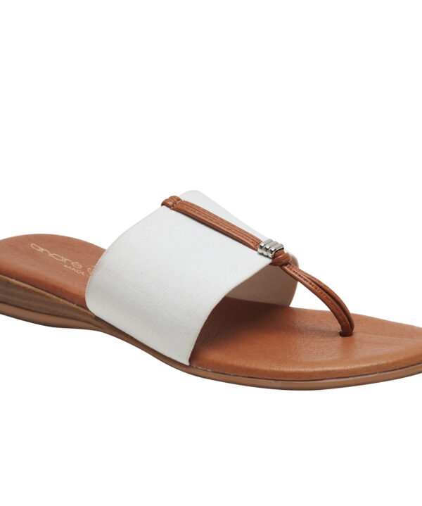 Andre Assous Nice Thong Style Sandal White