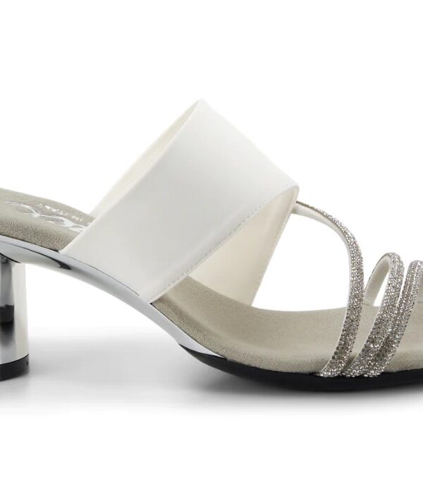 Onex Fetish White Rhinestone Embellished Dress Heel