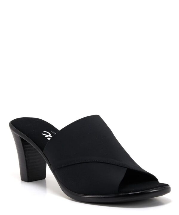 Onex Crista Black Elastic High Heel Slide